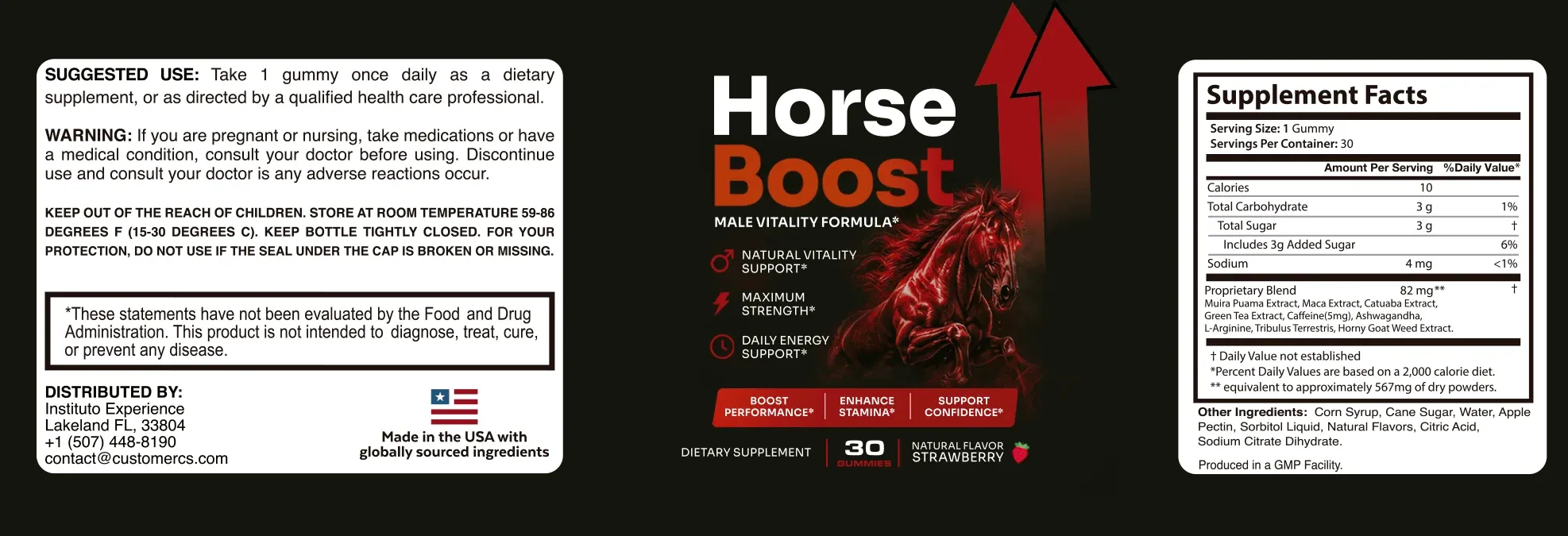 Horse Boost Supplement Facts label